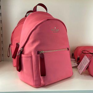 Kate Spade Chelsea Nylon Medium Backpack Deep Dahlia Pink